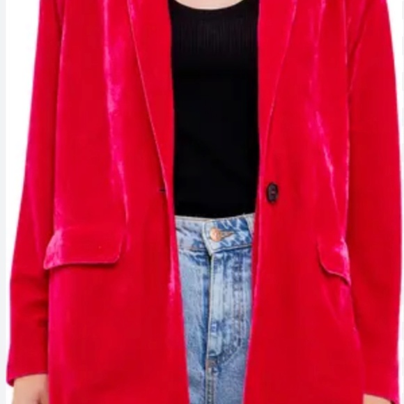 Endless Rose Fuchsia Oversized Velvet Blazer Size S (NWOT) - Picture 15 of 16